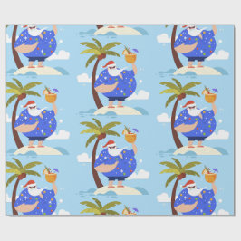 Tropischer Strand Sommerurlaub Weihnachten santa Geschenkpapier