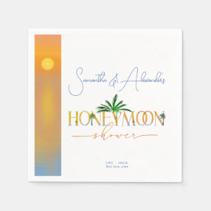 Tropischer Strand Sonnenuntergang Flitterwochen Fo Serviette