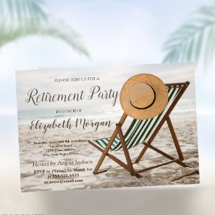 Tropischer Strand, Stuhl Ruhestandsparty Einladung