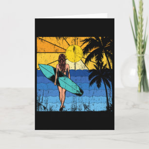Tropischer Strand Surf Sonnenuntergang Surfbrett S Karte