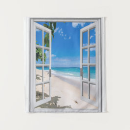 Tropischer Strand-themenorientierter Wandbehang Wandteppich