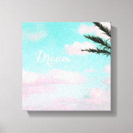 Tropischer Strand, Traum, Blick aufs Meer, Palm, s Leinwanddruck