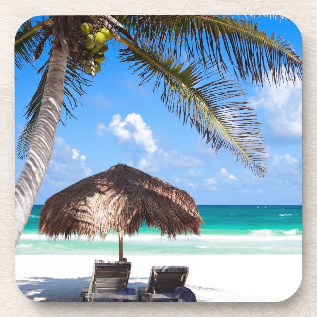 Tropischer Strand Untersetzer (Vorderseite)