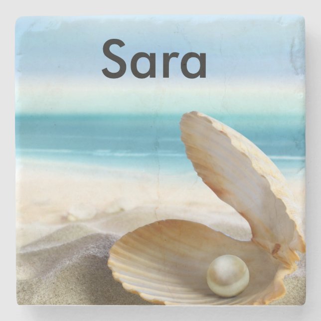 Tropischer Strand-Untersetzer besonders Steinuntersetzer (Vorderseite)