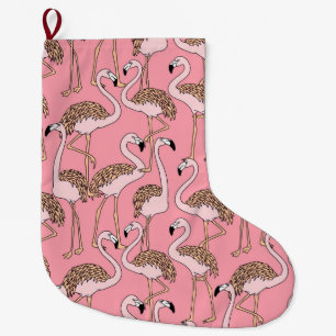 Tropischer Strand-Vogel-Rosa-Flamingo Großer Weihnachtsstrumpf
