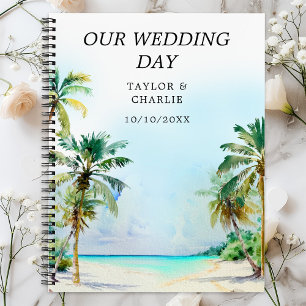 Tropischer Strand Ziel Hochzeitsplaner Notizbuch