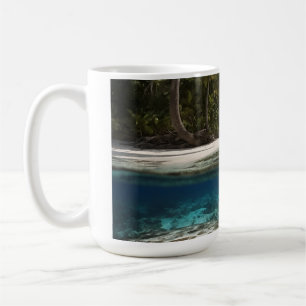 Tropischer Strandbecher - Geteilte Ansicht Ozean-T Kaffeetasse