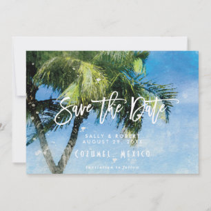 tropischer Strandsommer Save the Date wedding Dankeskarte