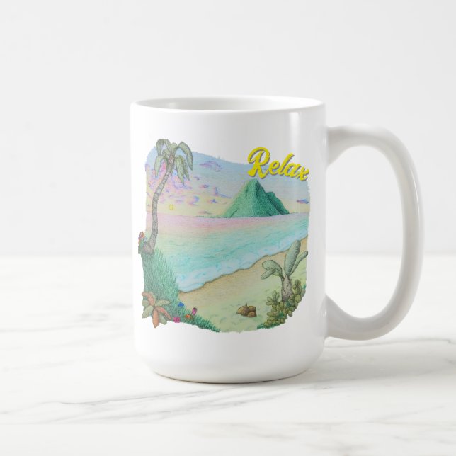 Tropischer Strandsonnenuntergang Kaffeetasse (Rechts)