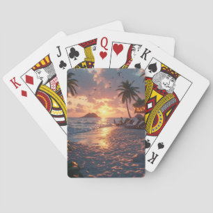 Tropischer Strandsonnenuntergang Spielkarten