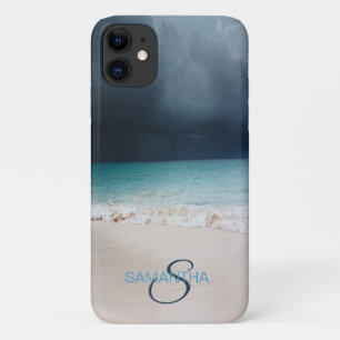 Tropischer Strandstrand Sand Monogramm Case-Mate iPhone Hülle