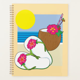 Tropischer Strandurlaub Kokosblumen Flip Flops Planer