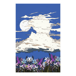 Tropischer Sturm und Blumen Fotodruck