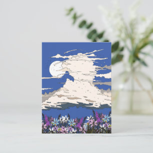 Tropischer Sturm und Blumen Postkarte