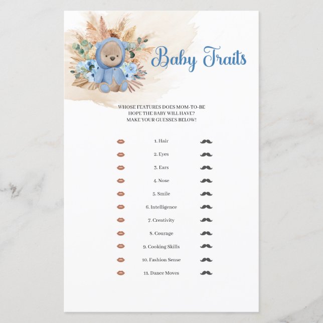 Tropischer Teddy Bär Pampas Palm Baby Tracks (Vorderseite)