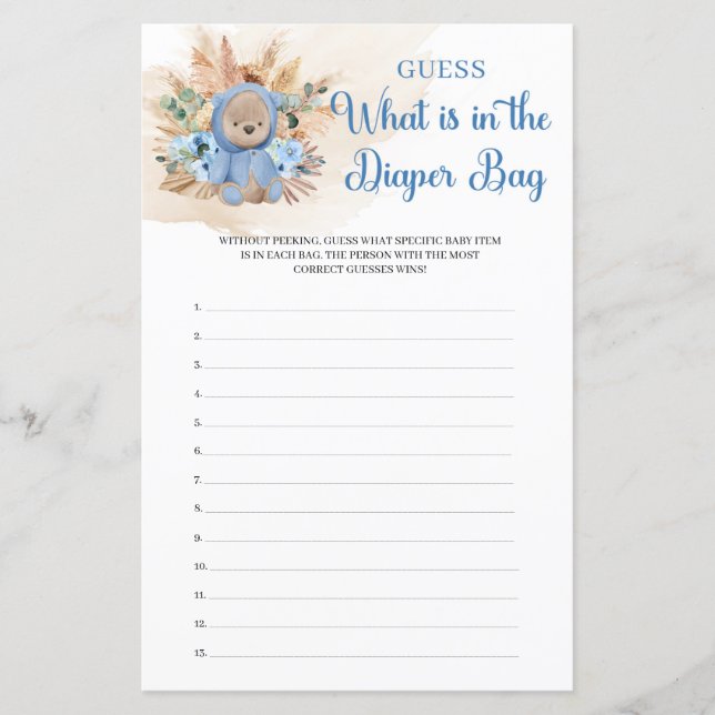 Tropischer Teddybär, was in der Windeltasche ist (Vorderseite)