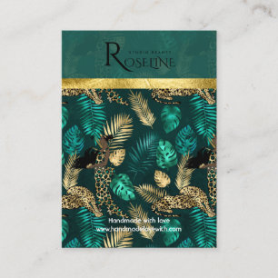 Tropischer Tiger-Dschungel rosa Blume Earring Disp Visitenkarte