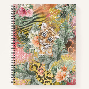 Tropischer Tiger für Tierwerbung Notizbuch