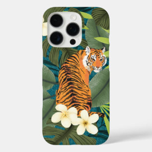 Tropischer Tiger Hawaiian Palm Dschungel Aquamarin iPhone 16 Pro Hülle