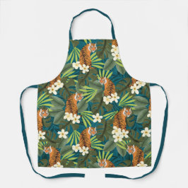 Tropischer Tiger Hawaiian Palm Dschungel Aquamarin Schürze