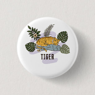 Tropischer Tiger Ruhe Button