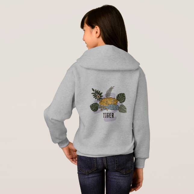 Tropischer Tiger ruht Hoodie (Schwarz voll)