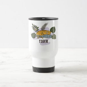 Tropischer Tiger ruht Reisebecher