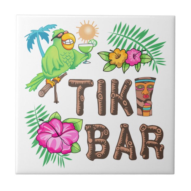 TROPISCHER TIKI-BAR FLIESE (Vorderseite)