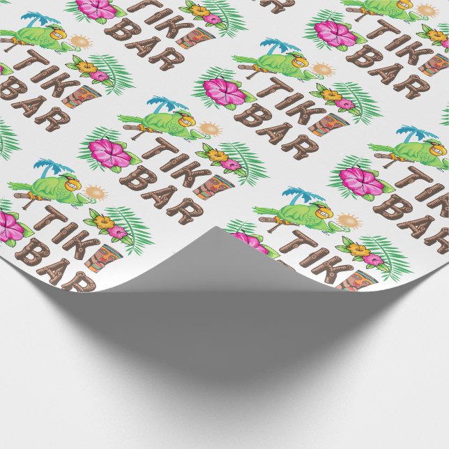 TROPISCHER TIKI-BAR GESCHENKPAPIER (Ecke)