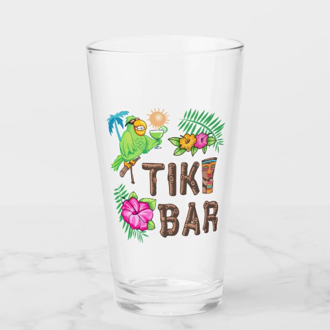 TROPISCHER TIKI-BAR GLAS (Vorderseite)