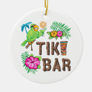 TROPISCHER TIKI-BAR KERAMIK ORNAMENT