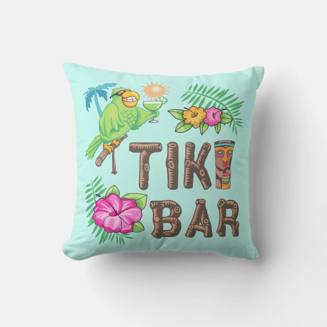 TROPISCHER TIKI-BAR KISSEN (Vorderseite)