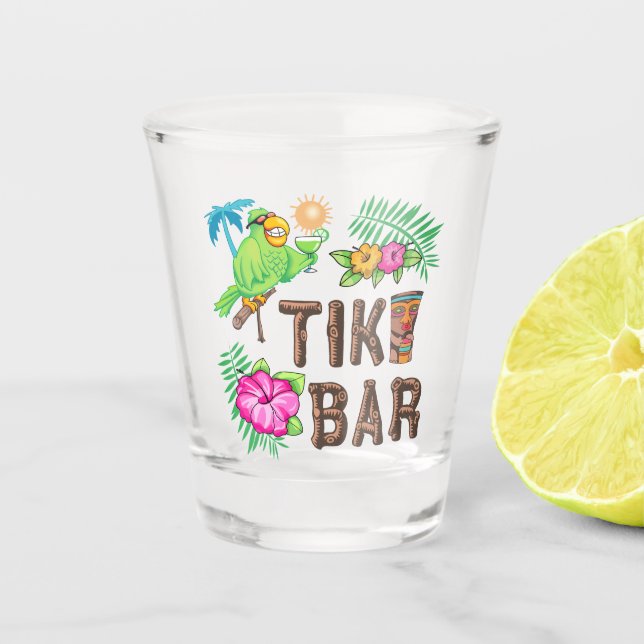 TROPISCHER TIKI-BAR SCHNAPSGLAS (Vorderseite)