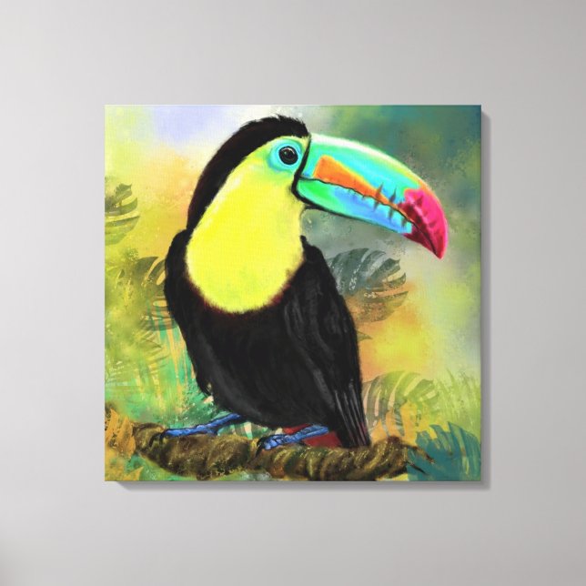 Tropischer Toco Toucan Bird Canvas Print Leinwanddruck (Vorderseite)