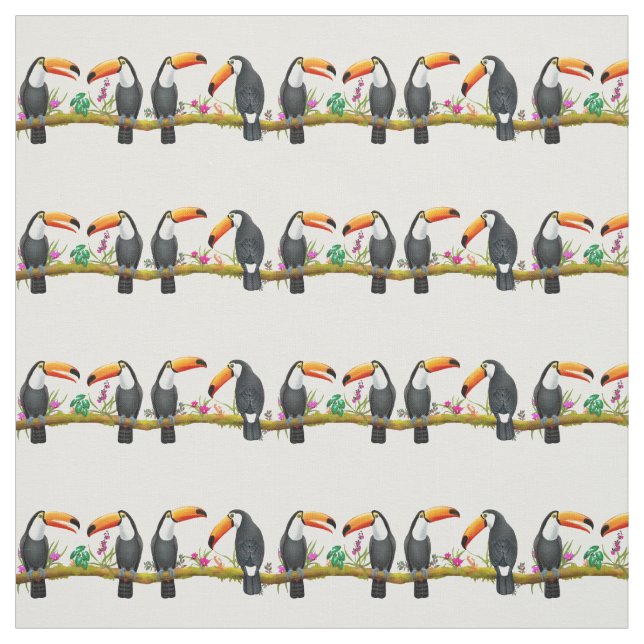 Tropischer Toco Toucan Talk Fabrik Stoff (Muster)