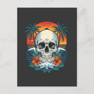 Tropischer Totenkopf-Sonnenuntergang Postkarte