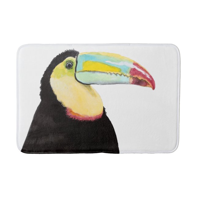 Tropischer Toucan Bird Badematte (Vorderseite)