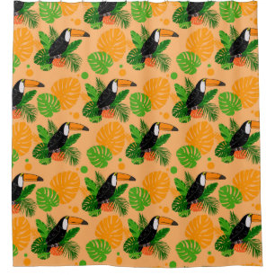 Tropischer Toucan Bird Nahtloses Muster Duschvorhang