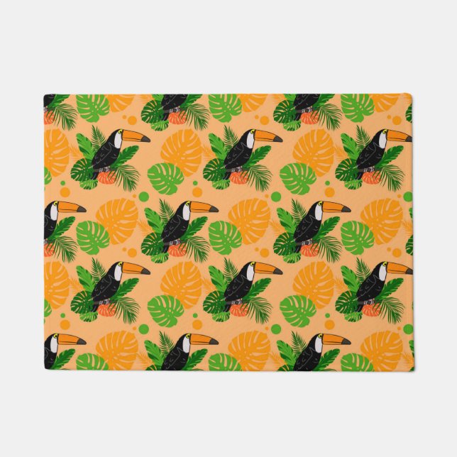 Tropischer Toucan Bird Nahtloses Muster Fußmatte (Vorderseite)