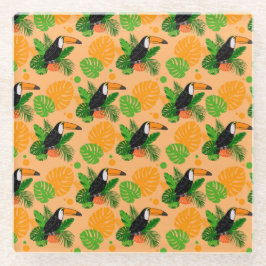 Tropischer Toucan Bird Nahtloses Muster Glasuntersetzer