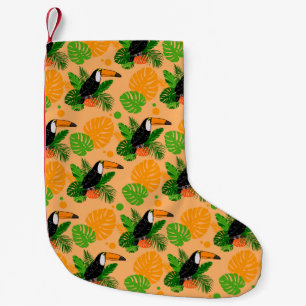 Tropischer Toucan Bird Nahtloses Muster Kleiner Weihnachtsstrumpf
