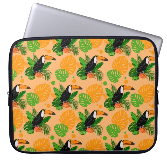 Tropischer Toucan Bird Nahtloses Muster Laptopschutzhülle (Vorderseite)