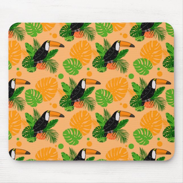 Tropischer Toucan Bird Nahtloses Muster Mousepad (Vorne)