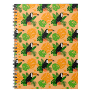 Tropischer Toucan Bird Nahtloses Muster Notizblock