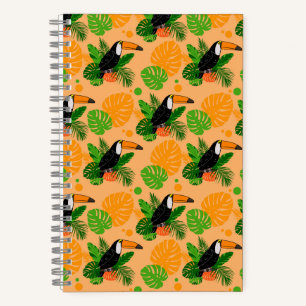 Tropischer Toucan Bird Nahtloses Muster Notizbuch