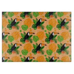 Tropischer Toucan Bird Nahtloses Muster Schneidebrett