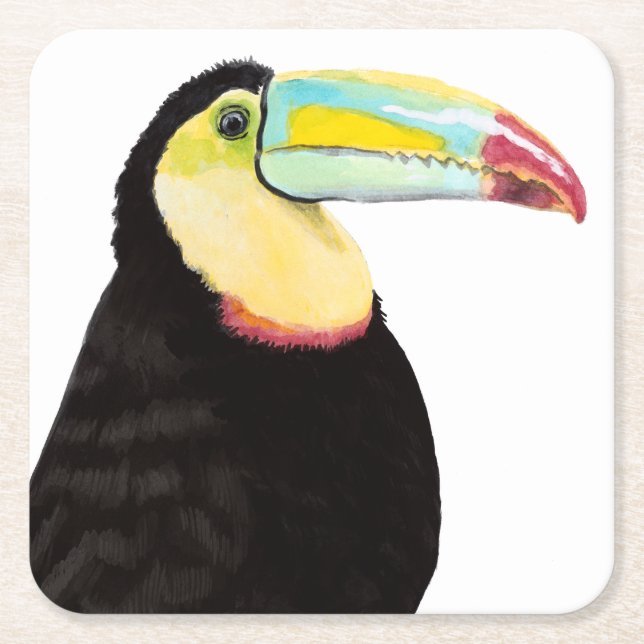 Tropischer Toucan Bird Rechteckiger Pappuntersetzer (Vorderseite)