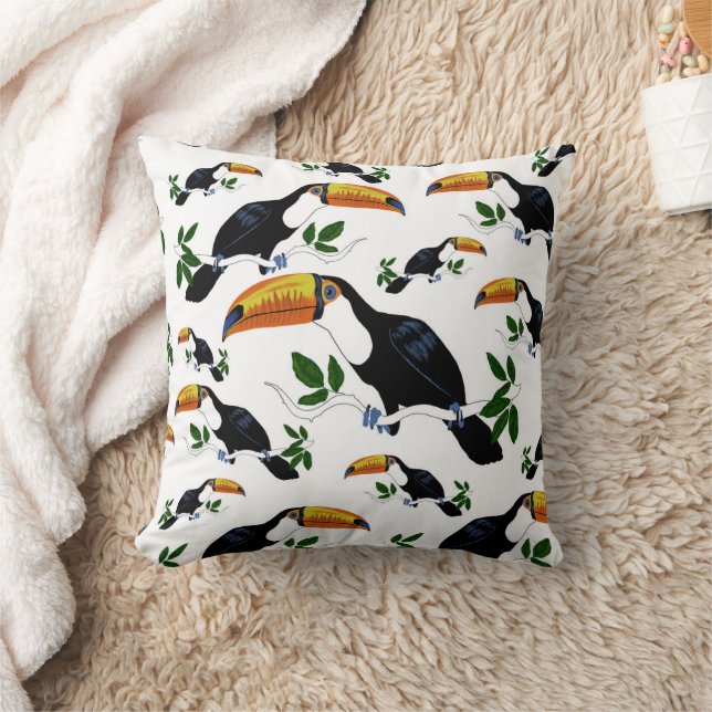 Tropischer Toucans Muster Kissen (Decke)