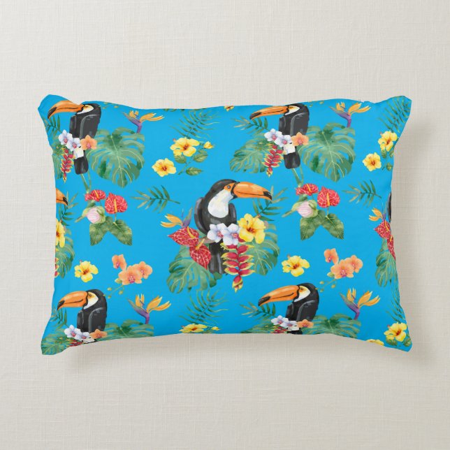 Tropischer Touch und Blume Dekokissen (Vorderseite)