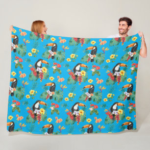 Tropischer Touch und Blume Fleecedecke